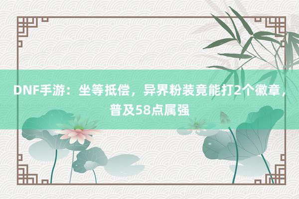 DNF手游：坐等抵偿，异界粉装竟能打2个徽章，普及58点属强